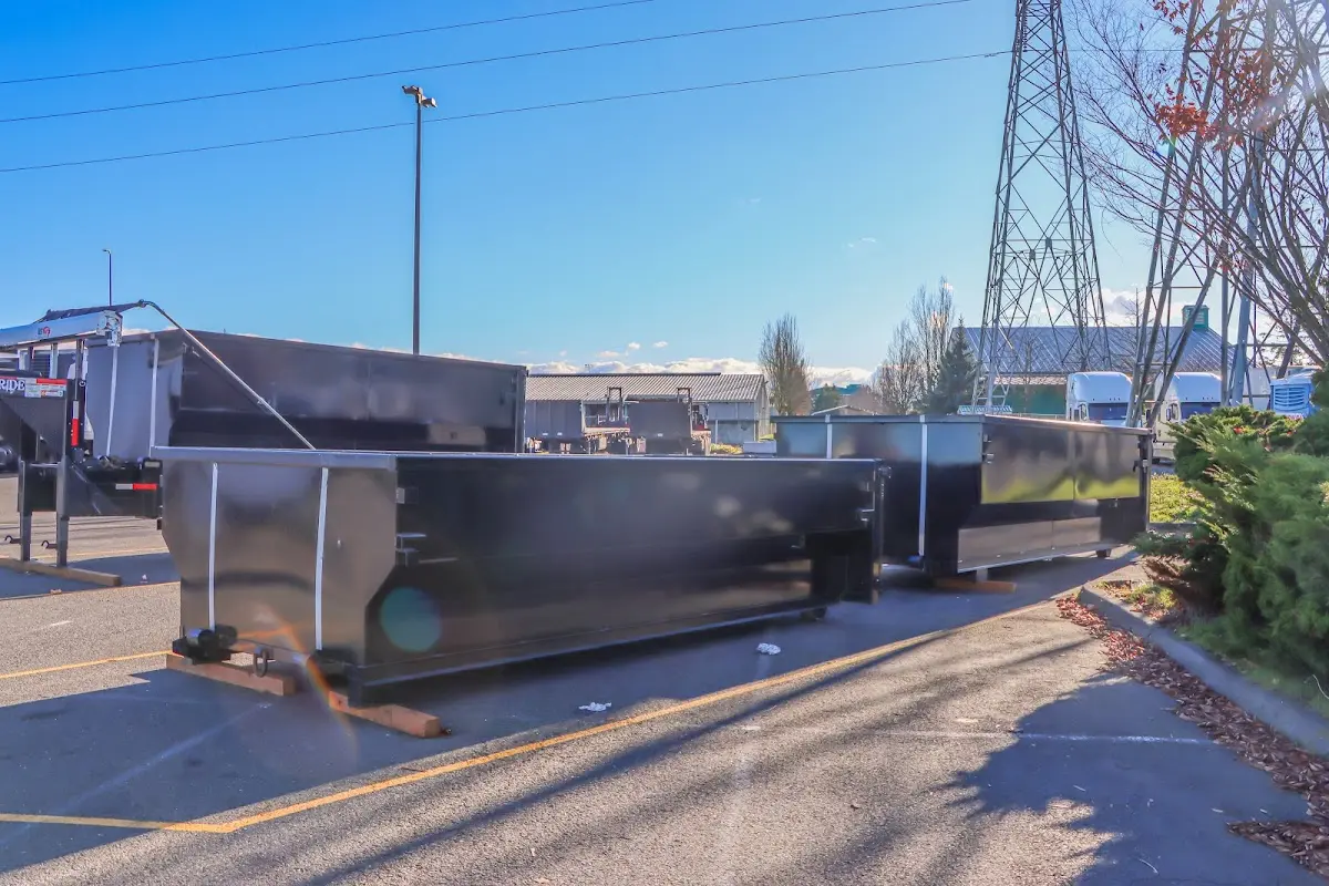 Roll-off dumpster ready for waste disposal at job site for 2 Yard Dumpster Rental in McKeesport